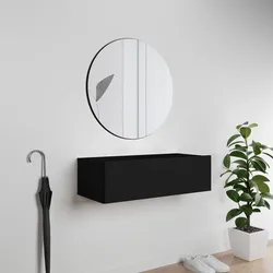 Garderoben-Set INOSIGN "PARIS", schwarz (graphite schwarz matt, graphite schwarz matt), Kastenmöbel-Sets, Garderoben- Set Breite 70cm, ideal für schmale Flure
