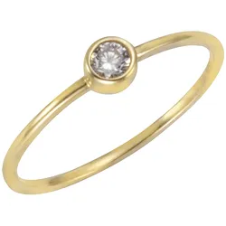 Fingerring CELESTA Fingerringe Gr. 054 (17,2), Gold, gelb (gelb, weiß) Damen