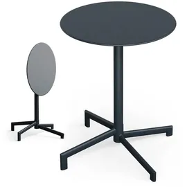 Blumfeldt UrbanEdge Bistrotisch | Stehtisch | 60 cm | klappbar | pulverbeschichtet | wetterfest Anthrazit