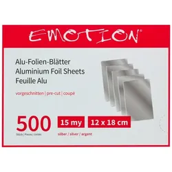 Emotion Alu-Folien Blätter silber 18 cm
