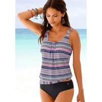 S.Oliver Oversize-Tankini mit schönem Bordürendruck blau|rosa 50