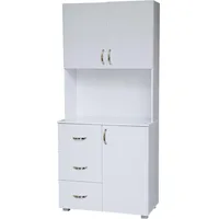 Hti-Living Küchenschrank Weiß Blanca 80 x 180 x 40 cm Weiß