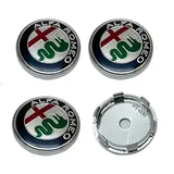 BBASDF 4 Stück Nabendeckel für Alfa Romeo Tonale 2022 2023 2024, Radnabenkappen Felgendeckel Felgenkappen Nabenkappen Wheel Caps Radnabenabdeckun, 60mm/2,36 Zoll,Silver