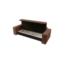 Selsey Schlafcouch Kunstleder 3-Sitzer Braun