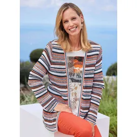 GOLDNER Luftige multicolore Strickjacke Weiß 19