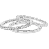 Tom Tailor Damen Steckring Sterling Silber 925 - Stein Zirkonia weiß, silber, Gr. 54/17