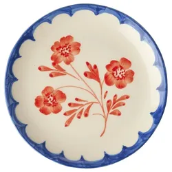 RICE Keramik Kuchenteller Handgemalt Vintage Flower, Ø 15 cm