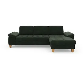 sit&more Ecksofa SIT & MORE "Westham L-Form", grün (jungle), B:275cm H:88cm T:172cm, 90% Polyester 10% Polyamid, Sofas, Ecksofa, mit Recamiere, mit oder ohne Bettfunktion, Bettkasten, Füße Eiche