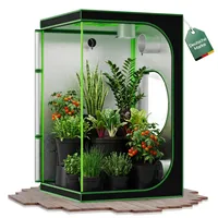 Grow Zelt für Pflanzen Zuchtzelt Gewächshaus Box Zuchtschrank Garten Anzucht Gemüse Kräuter Grow Schrank Indoor Blumen klein Tomaten Hydro Green Kingpower, Größe:140 x 140 x 200 cm (09)