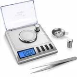 Smart Weigh Digitale Taschenwaage, Feinwaage, Goldwaage, 20 x 0,001 g, Mit Tara-Funktion, Kalibriergewichte Und Pinzette Sind Inbegriffen