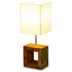Levandeo® Nachttischlampe, Tischlampe 16 x 45 x 16 cm Treibholz Tischleuchte Holz Lampe Teakholz Deko