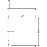 Hewi Duschvorhangstange 100 x 100 cm weiß