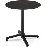 Oviala Gartentisch, Schwarz, Holzwerkstoff, 4-Sitzer, Rund,rund, 70x72x70 cm, Gartenmöbel, Gartentische, Gartentische