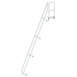Handlauf Aluminium für Treppe 60° mit Plattform Stufenanzahl 16