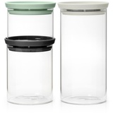 Brabantia Stapelbares Glasgefäß-Set (0.3 - 0.6 - 1.1L) - Transparent