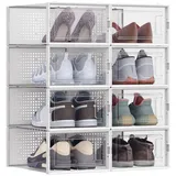 Songmics Schuhbox 31,2 x 22,5 x 13,5 cm 8-tlg. transparent/weiß