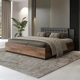 petits-meubles Alec 180 x 200 cm Schwarz/Braun