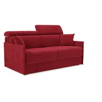 Miryam Schlafsofa Mit Matratze Mit Verstellbaren Kopfstützen Aus Weichem, Fleckenabweisendem Stoff T31 149 Cm Rot