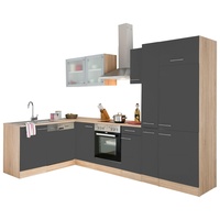 OPTIFIT Winkelküche »Kalmar«, ohne E-Geräte, Stellbreite 300 x 175 cm grau