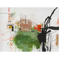 Gemälde GREEN REFLEKTION (BH 90x120 cm) - gold - BH 90x120 cm