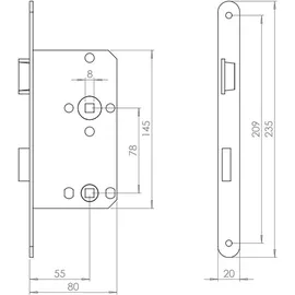 ABUS - Einsteckschloss für WC L S 55 78 20