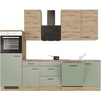Flex-Well Küche »Cara«, mit und ohne E-Geräten erhältlich, Gesamtbreite 280 cm, grün
