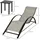 Outsunny Gartenliege 59 x 169 x 66 cm Grau/Schwarz