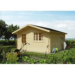 Gartenhaus KIEHN-HOLZ "Fronberg", beige (naturbelassen), Fußboden im Gartenhaus, Holz, Gartenhäuser, aus naturbelassenem Fichtenholz