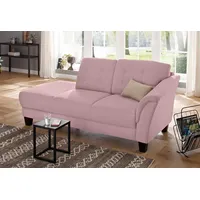 Recamiere HOME AFFAIRE "Trondheim" Sofas Gr. B/H/T: 197cm x 89cm x 90cm, Struktur fein, Armlehne rechts, rosa (altrosa) Longchair Sofas freistehend, mit Federkern, Knopfheftung im Rücken, Füße Buche