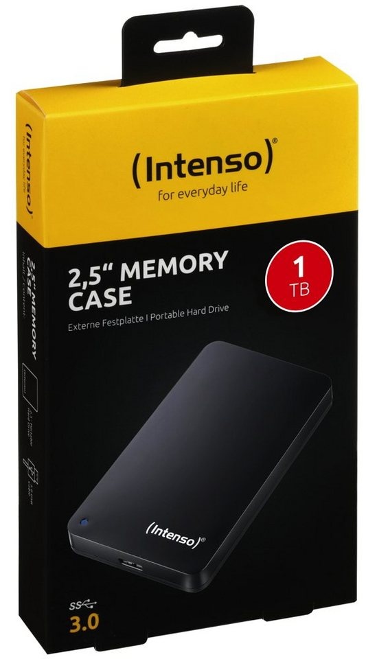 Intenso HDD externe Festplatte Memory Case 2,5 Zoll 1TB USB 3.0 schwarz externe HDD-Festplatte 1 TBroprexx GmbH