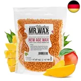 Mr. Wax New Age Waxing Mango Wachsperlen für Haarentfernung, Wachs Warmwachs Perlen, schmerzfreie Enthaarung im Gesicht für Augenbrauen, Oberlippe, Intimbereich, Achseln