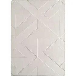 Teppich Kurzflor Geometrisch Microfaser Innen Creme Läufer 80x150 | Kadima Design