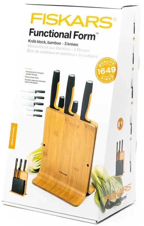 Functional Form Bamboo knife block 5 knives
