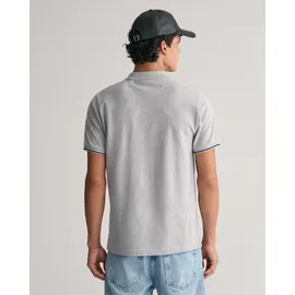 GANT Tipped Piqué Kurzarm-poloshirt Grey Melange 2XL