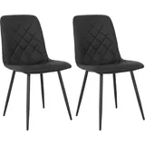 METRO PROFESSIONAL Gepolsteter Restaurantstuhl Jara 2er Set, Stahl/Kunstleder, schwarz