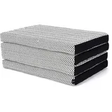 Leewadee Klappmatratze Gästebett Klappbar Auto Matratze Gästematratze Klappbar Faltbare Matratze, Kapok, 200 x 70 cm, Schwarz Weiß