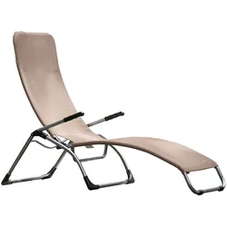 Terrassenliege Samba aus Aluminium, Taupe