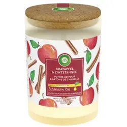 Air Wick Duft - Stimmungskerze, Duftkerze mit ätherischen Ölen fügt sich harmonisch in jedes Ambiente ein, Bratapfel & Zimtstangen
