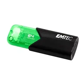 Emtec Click Easy B110 USB-Stick 3.2 64 GB, USB Typ-A Gen 1 (3.1 Gen 1) Ohne Deckel, Schwarz, Grün