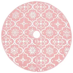 vidaXL Luxus-Weihnachtsbaumdecke mit Socke Rosa 150 cm Stoff