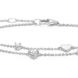 Thomas Sabo Armband mit Herzen und weiße Steine 925 Sterlingsilber A2057-051-14 - weiß