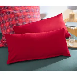 Tchibo - 2 Microfaser-Flanell-Kopfkissenbezüge - rot