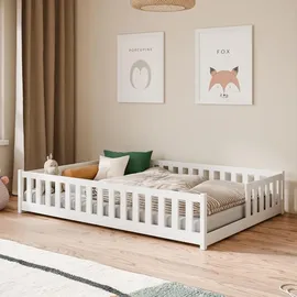 Kids Collective Jugendbett mit Rausfallschutz 140 x 200 cm Kiefer weiß