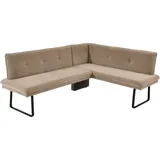 K+W Komfort & Wohnen Eckbank K+W KOMFORT & WOHNEN, beige (sahara), B:207cm H:87cm T:157cm, Sitzbänke, Eckbank, Polstereckbank in Spitzkissenoptik, Sitz und Rücken gesteppt