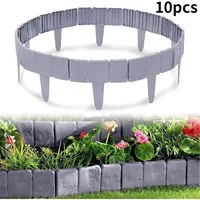 10 Stück Faltbare Gartenzaun-einfassungen Aus Kunststoff In Steinoptik, Ideal Zum Basteln Und Dekorieren