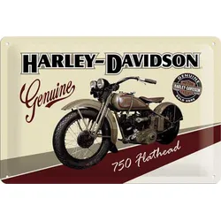 Blechschild Harley-Davidson Genuine 750 Flathead