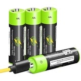 HITRENDS 4 Stück AA Akku,Rechargeable Akkus,Wiederaufladbare Micro USB Doppel A Lithium Batterien,1,5 V,1700mAh,Dauerhaft