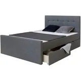 Homestyle4u Doppelbett 160x200 Polsterbett in Grau 1960
