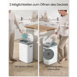 Songmics Mülleimer 50 l Weiß