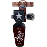 Schrödel J.G. Gürtel Wild Bob: Pistolengürtel für Spielzeugpistole, mit 1, Ideales Zubehör für Cowboy-Kostüme, 50-90 cm, schwarz/Silber (730 0143)